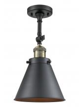 Innovations Lighting 201F-BAB-M13-BK-LED - Appalachian - 1 Light - 8 inch - Black Antique Brass - Adjustable Semi-Flush Mount