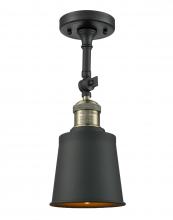 Innovations Lighting 201F-BAB-M9-BK-LED - Addison - 1 Light - 5 inch - Black Antique Brass - Adjustable Semi-Flush Mount