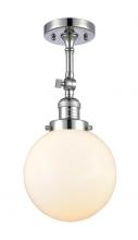 Innovations Lighting 201F-PC-G201-8-LED - Beacon - 1 Light - 8 inch - Polished Chrome - Adjustable Semi-Flush Mount