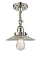 Innovations Lighting 201F-PN-G2-LED - Halophane - 1 Light - 9 inch - Polished Nickel - Adjustable Semi-Flush Mount