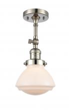 Innovations Lighting 201F-PN-G321-LED - Olean - 1 Light - 7 inch - Polished Nickel - Adjustable Semi-Flush Mount