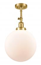 Innovations Lighting 201F-SG-G201-12-LED - Beacon - 1 Light - 12 inch - Satin Gold - Adjustable Semi-Flush Mount