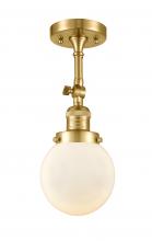 Innovations Lighting 201F-SG-G201-6-LED - Beacon - 1 Light - 6 inch - Satin Gold - Adjustable Semi-Flush Mount
