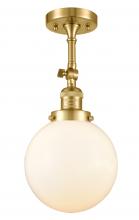 Innovations Lighting 201F-SG-G201-8-LED - Beacon - 1 Light - 8 inch - Satin Gold - Adjustable Semi-Flush Mount