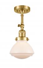 Innovations Lighting 201F-SG-G321-LED - Olean - 1 Light - 7 inch - Satin Gold - Adjustable Semi-Flush Mount