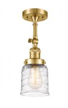 Innovations Lighting 201F-SG-G513-LED - Bell - 1 Light - 5 inch - Satin Gold - Adjustable Semi-Flush Mount