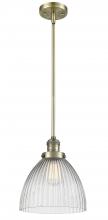 Innovations Lighting 201S-AB-G222-LED - Seneca Falls - 1 Light - 10 inch - Antique Brass - Stem Hung - Mini Pendant