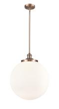 Innovations Lighting 201S-AC-G201-16-LED - Beacon - 1 Light - 16 inch - Antique Copper - Stem Hung - Pendant