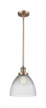 Innovations Lighting 201S-AC-G222-LED - Seneca Falls - 1 Light - 10 inch - Antique Copper - Stem Hung - Mini Pendant