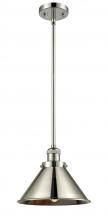 Innovations Lighting 201S-PN-M10-PN-LED - Briarcliff - 1 Light - 10 inch - Polished Nickel - Stem Hung - Mini Pendant
