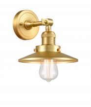 Innovations Lighting 203-SG-M4-LED - Railroad - 1 Light - 8 inch - Satin Gold - Adjustable Sconce