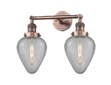 Innovations Lighting 208-AC-G165-LED - Geneseo - 2 Light - 17 inch - Antique Copper - Adjustable Bath Vanity Light