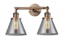 Innovations Lighting 208-AC-G43-LED - Cone - 2 Light - 18 inch - Antique Copper - Adjustable Bath Vanity Light