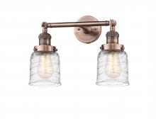 Innovations Lighting 208-AC-G513-LED - Bell - 2 Light - 16 inch - Antique Copper - Adjustable Bath Vanity Light