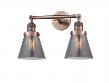Innovations Lighting 208-AC-G63-LED - Cone - 2 Light - 16 inch - Antique Copper - Adjustable Bath Vanity Light