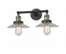 Innovations Lighting 208-BAB-G2-LED - Halophane - 2 Light - 18 inch - Black Antique Brass - Adjustable Bath Vanity Light