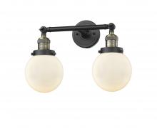Innovations Lighting 208-BAB-G201-6-LED - Beacon - 2 Light - 17 inch - Black Antique Brass - Adjustable Bath Vanity Light