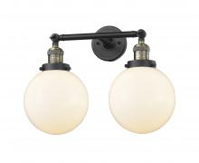Innovations Lighting 208-BAB-G201-8-LED - Beacon - 2 Light - 19 inch - Black Antique Brass - Adjustable Bath Vanity Light