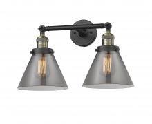 Innovations Lighting 208-BAB-G43-LED - Cone - 2 Light - 18 inch - Black Antique Brass - Adjustable Bath Vanity Light