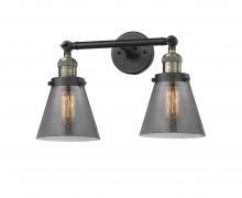 Innovations Lighting 208-BAB-G63-LED - Cone - 2 Light - 16 inch - Black Antique Brass - Adjustable Bath Vanity Light