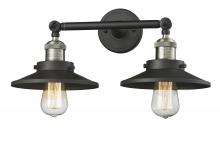 Innovations Lighting 208-BAB-M6-LED - Railroad - 2 Light - 18 inch - Black Antique Brass - Adjustable Bath Vanity Light
