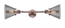 Innovations Lighting 208L-AC-G43-LED - Cone - 2 Light - 8 inch - Antique Copper - Adjustable Bath Vanity Light