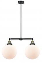 Innovations Lighting 209-BAB-G201-10-LED - Beacon - 2 Light - 25 inch - Black Antique Brass - Stem Hung - Adjustable Island Light