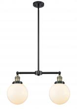 Innovations Lighting 209-BAB-G201-8-LED - Beacon - 2 Light - 25 inch - Black Antique Brass - Stem Hung - Adjustable Island Light