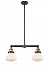 Innovations Lighting 209-BAB-G321-LED - Olean - 2 Light - 22 inch - Black Antique Brass - Stem Hung - Adjustable Island Light
