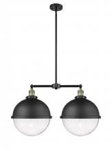 Innovations Lighting 209-BAB-HFS-124-BK-LED - Hampden - 2 Light - 18 inch - Black Antique Brass - Stem Hung - Adjustable Island Light