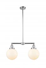 Innovations Lighting 209-PC-G201-8-LED - Beacon - 2 Light - 25 inch - Polished Chrome - Stem Hung - Adjustable Island Light