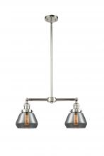 Innovations Lighting 209-PN-G173-LED - Fulton - 2 Light - 21 inch - Polished Nickel - Stem Hung - Adjustable Island Light