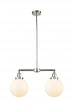Innovations Lighting 209-PN-G201-8-LED - Beacon - 2 Light - 25 inch - Polished Nickel - Stem Hung - Adjustable Island Light