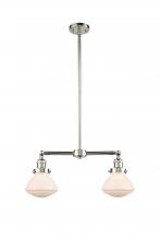Innovations Lighting 209-PN-G321-LED - Olean - 2 Light - 22 inch - Polished Nickel - Stem Hung - Adjustable Island Light