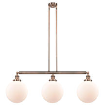 Innovations Lighting 213-AC-G201-10-LED - Beacon - 3 Light - 42 inch - Antique Copper - Stem Hung - Adjustable Island Light
