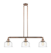 Innovations Lighting 213-AC-G713-LED - Bell - 3 Light - 41 inch - Antique Copper - Stem Hung - Adjustable Island Light