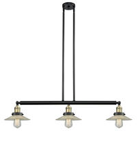 Innovations Lighting 213-BAB-G2-LED - Halophane - 3 Light - 41 inch - Black Antique Brass - Stem Hung - Adjustable Island Light
