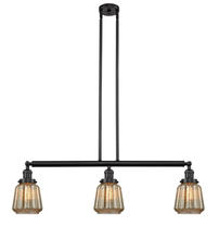 Innovations Lighting 213-OB-G146-LED - Chatham - 3 Light - 39 inch - Oil Rubbed Bronze - Stem Hung - Adjustable Island Light