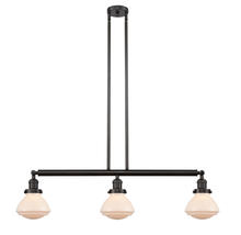 Innovations Lighting 213-OB-G321-LED - Olean - 3 Light - 39 inch - Oil Rubbed Bronze - Stem Hung - Adjustable Island Light