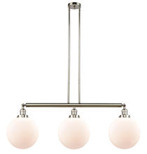 Innovations Lighting 213-PN-G201-10-LED - Beacon - 3 Light - 42 inch - Polished Nickel - Stem Hung - Adjustable Island Light