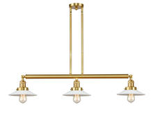 Innovations Lighting 213-SG-G1-LED - Halophane - 3 Light - 41 inch - Satin Gold - Stem Hung - Adjustable Island Light