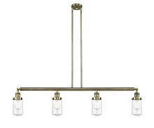 Innovations Lighting 214-AB-G312-LED - Dover - 4 Light - 49 inch - Antique Brass - Stem Hung - Adjustable Island Light