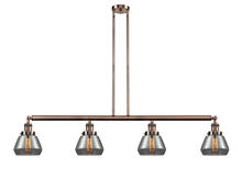 Innovations Lighting 214-AC-G173 - Fulton - 4 Light - 51 inch - Antique Copper - Stem Hung - Island Light