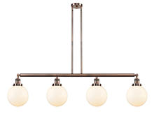 Innovations Lighting 214-AC-G201-8-LED - Beacon - 4 Light - 53 inch - Antique Copper - Stem Hung - Island Light