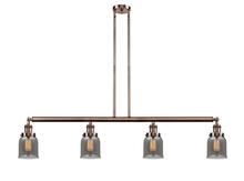 Innovations Lighting 214-AC-G53-LED - Bell - 4 Light - 50 inch - Antique Copper - Stem Hung - Island Light