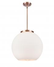 Innovations Lighting 221-1S-AC-G121-16-LED - Athens - 1 Light - 16 inch - Antique Copper - Stem Hung - Pendant