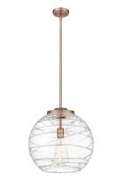 Innovations Lighting 221-1S-AC-G1213-16-BB-95-LED - Athens Deco Swirl - 1 Light - 16 inch - Antique Copper - Stem Hung - Pendant