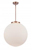 Innovations Lighting 221-1S-AC-G201-18-LED - Beacon - 1 Light - 18 inch - Antique Copper - Stem Hung - Pendant