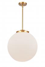 Innovations Lighting 221-1S-SG-G201-16-LED - Beacon - 1 Light - 16 inch - Satin Gold - Stem Hung - Pendant
