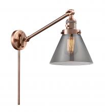 Innovations Lighting 237-AC-G43-LED - Cone - 1 Light - 8 inch - Antique Copper -Adjustable Swing Arm